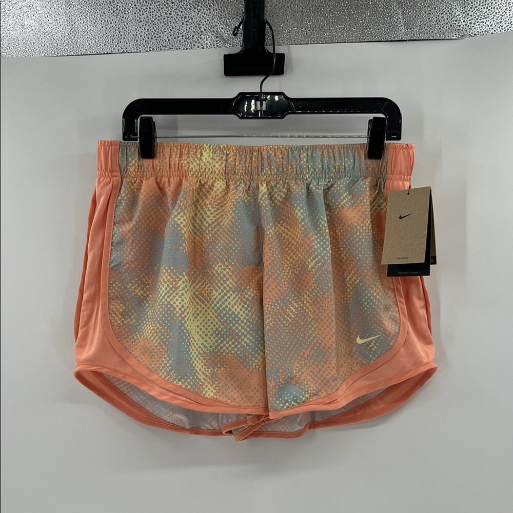 Nike Tempo Women's Mid Rise Running Shorts - Orange Multi - Large - NWT